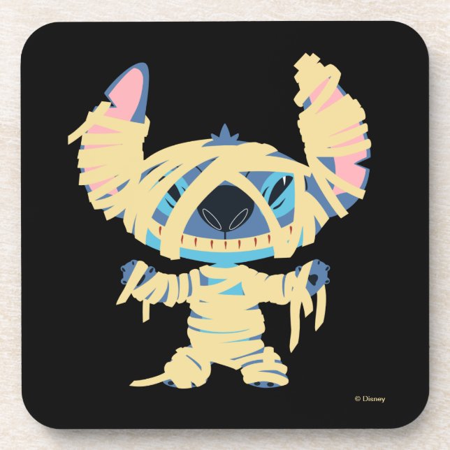 Stitch Halloween Mummy Beverage Coaster (Front)