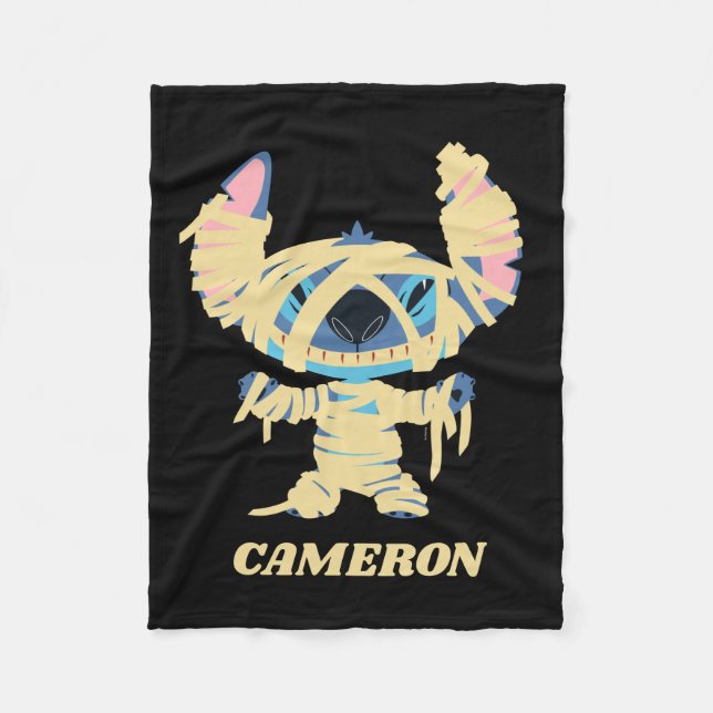 Stitch Halloween Mummy Fleece Blanket (Front)