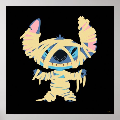 Stitch Halloween Mummy Poster