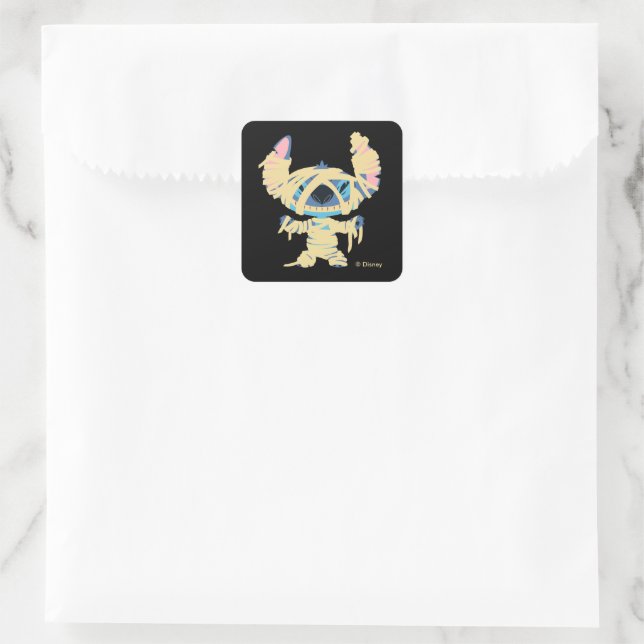 Stitch Halloween Mummy Square Sticker (Bag)