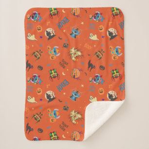 Stitch Halloween Trick-or-Treat Pattern Sherpa Blanket