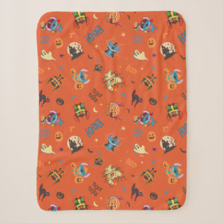 Stitch Halloween Trick-or-Treat Pattern Sherpa Blanket