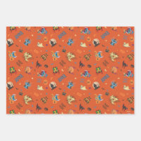 Stitch Halloween Trick-or-Treat Pattern Wrapping Paper Sheets