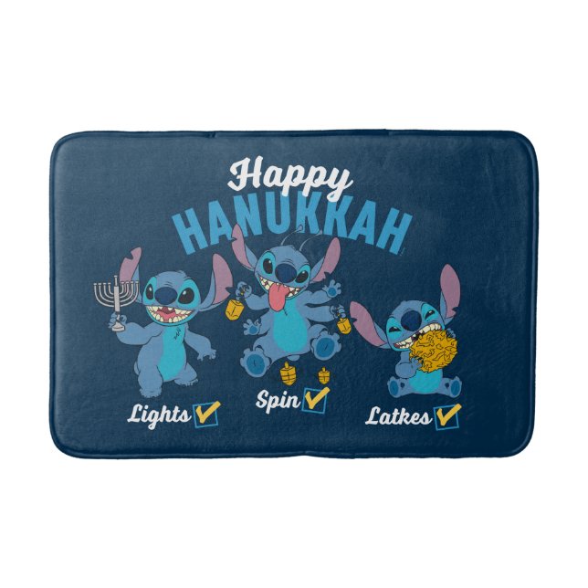 Stitch | Happy Hanukkah Bath Mat (Front)