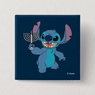 Stitch   Happy Hanukkah Button