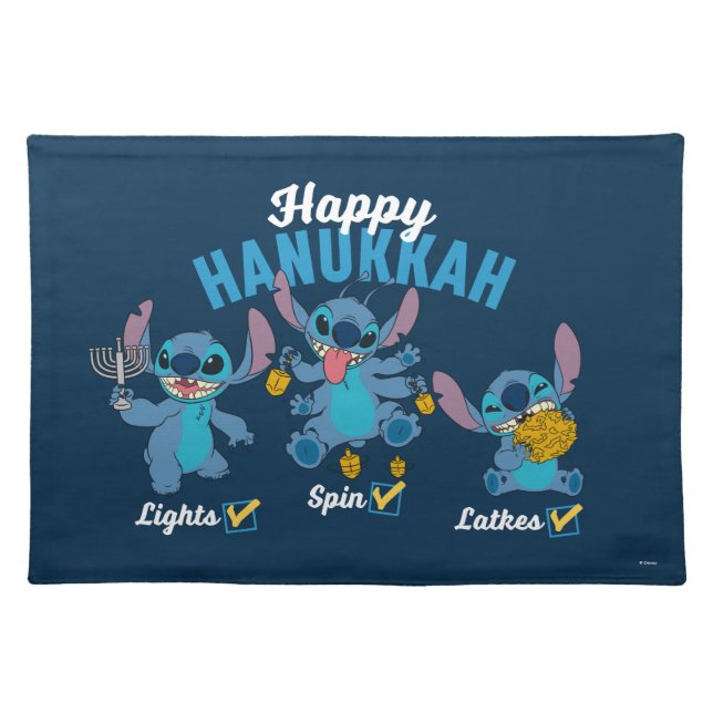 Stitch | Happy Hanukkah Cloth Placemat (Front)