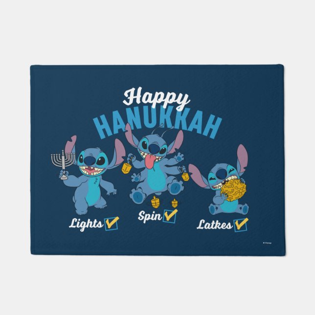 Stitch | Happy Hanukkah Doormat (Front)