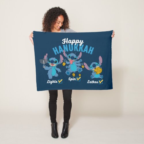 Stitch  Happy Hanukkah Fleece Blanket