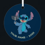 Stitch | Happy Hanukkah Metal Ornament<br><div class="desc">Check out this super cute Hanukkah graphic featuring Disney's Stitch!</div>