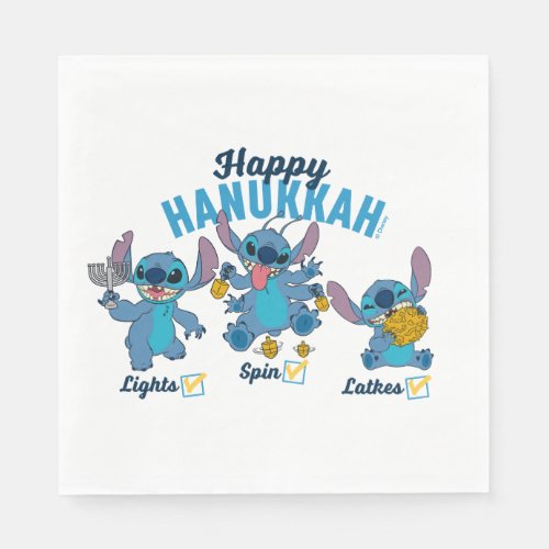 Stitch  Happy Hanukkah Napkins