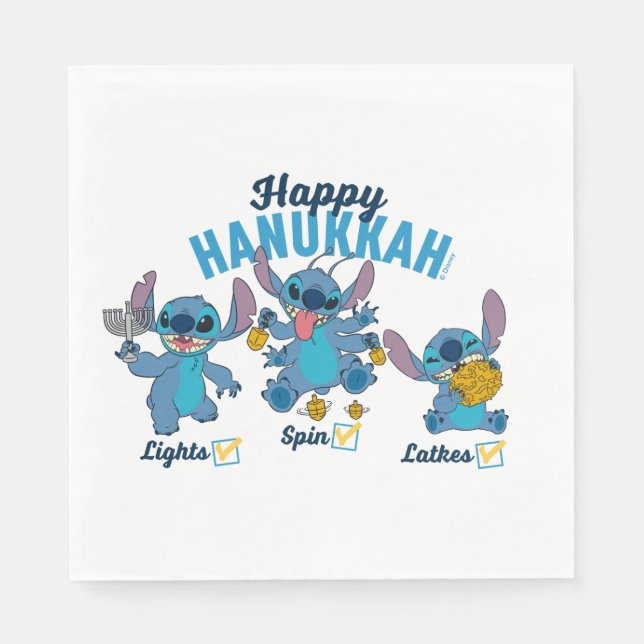 Stitch | Happy Hanukkah Napkins (Front)