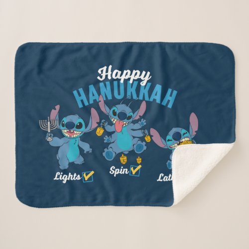 Stitch  Happy Hanukkah Sherpa Blanket