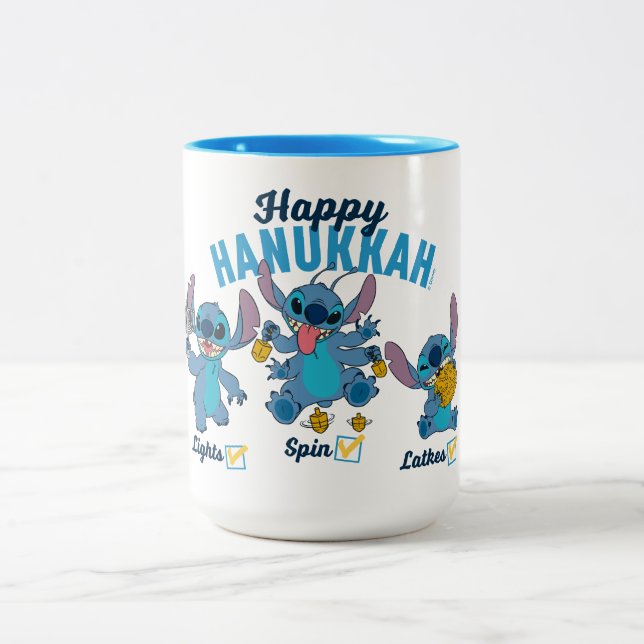 Stitch | Happy Hanukkah Two-Tone Coffee Mug (Center)