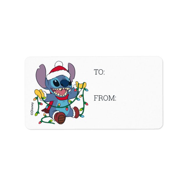 Stitch HChristmas Lights Label (Front)