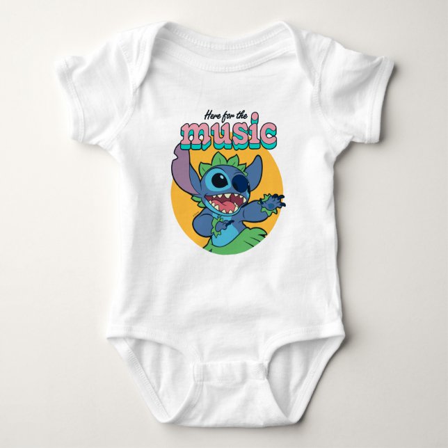 Stitch | Here for the Music Baby Bodysuit (Front)
