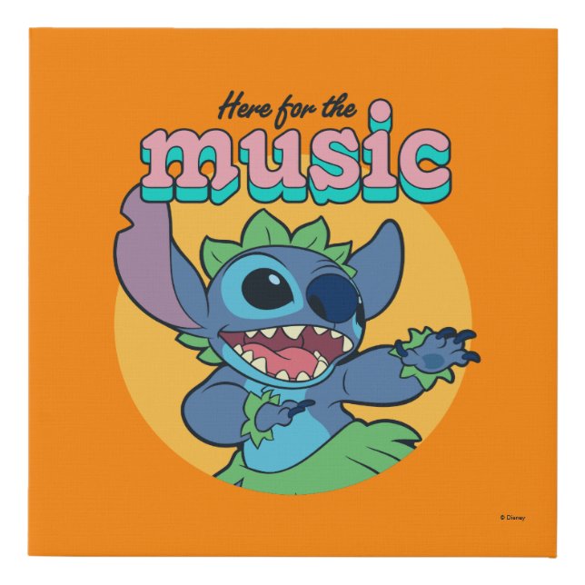 Stitch | Here for the Music Faux Canvas Print (Front)