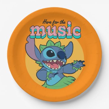 Stitch | Here For The Music Paper Plates by LiloAndStitch at Zazzle