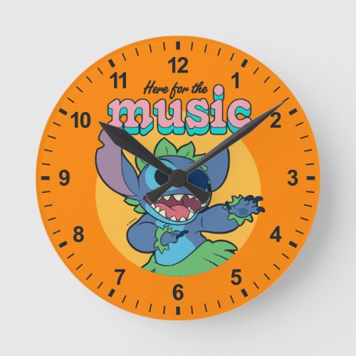 Stitch  Here for the Music Round Clock