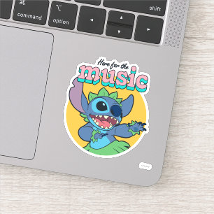 Stitch   Here for the Music Sticker