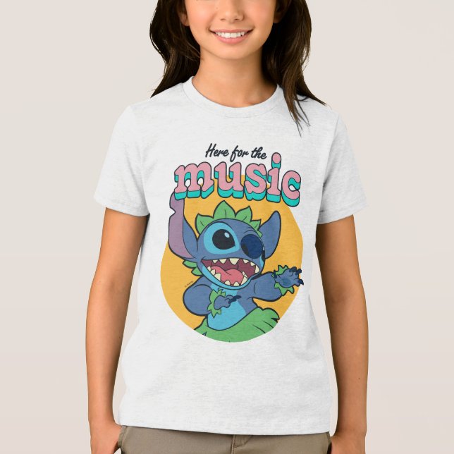 Stitch | Here for the Music Tri-Blend Shirt (Front)