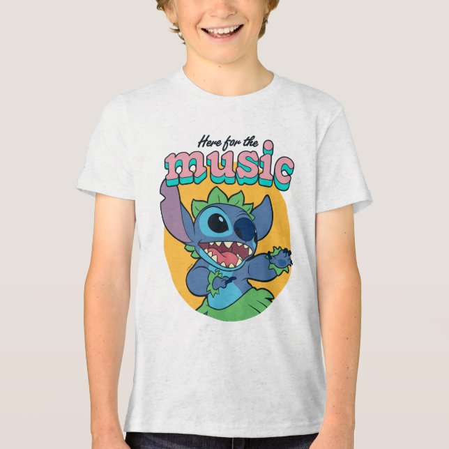 Stitch | Here for the Music Tri-Blend Shirt (Front)