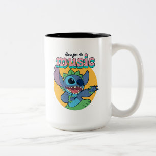 Stitch   Here for the Music Two-Tone Coffee Mug