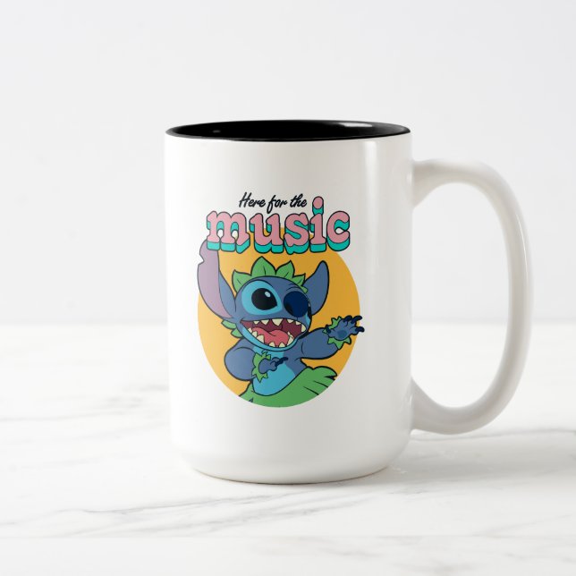 Stitch | Here for the Music Two-Tone Coffee Mug (Right)