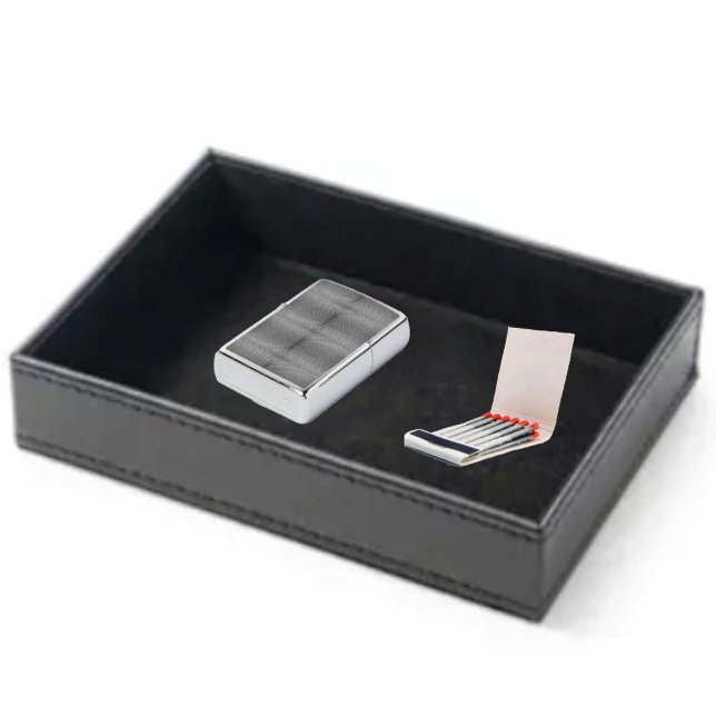 Stitch in Asphalt Zippo Lighter (This Stitch In Asphalt Zippo Lighter, resembles a texturized, pattern in its design.)