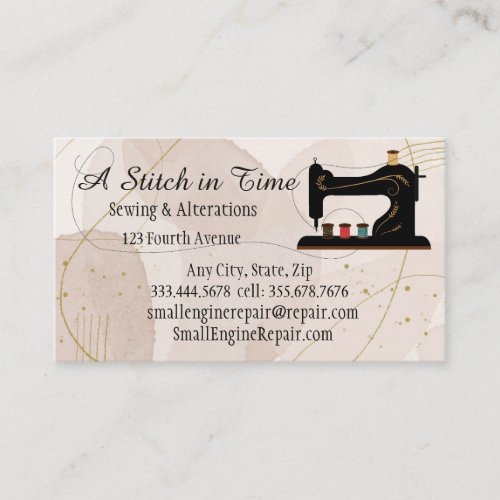 Stitch in Time Sewing Alterations Repair Business  Business Card