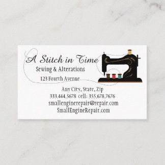 Stitch in Time Sewing Alterations Repair Business Card