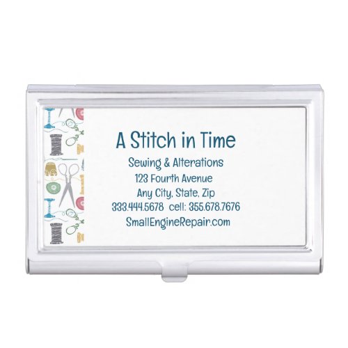 Stitch in Time Sewing Alterations Repair Business Card Case