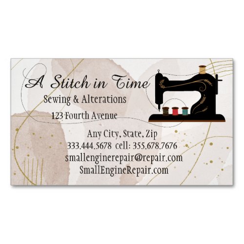 Stitch in Time Sewing Alterations Repair   Business Card Magnet