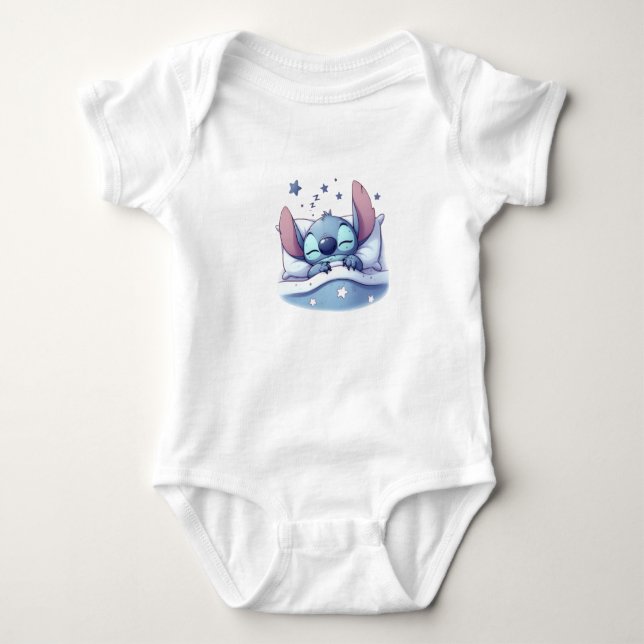 Stitch-Inspired Baby  Baby Bodysuit (Front)