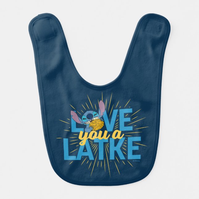 Stitch | Love You a Latke Baby Bib (Front)