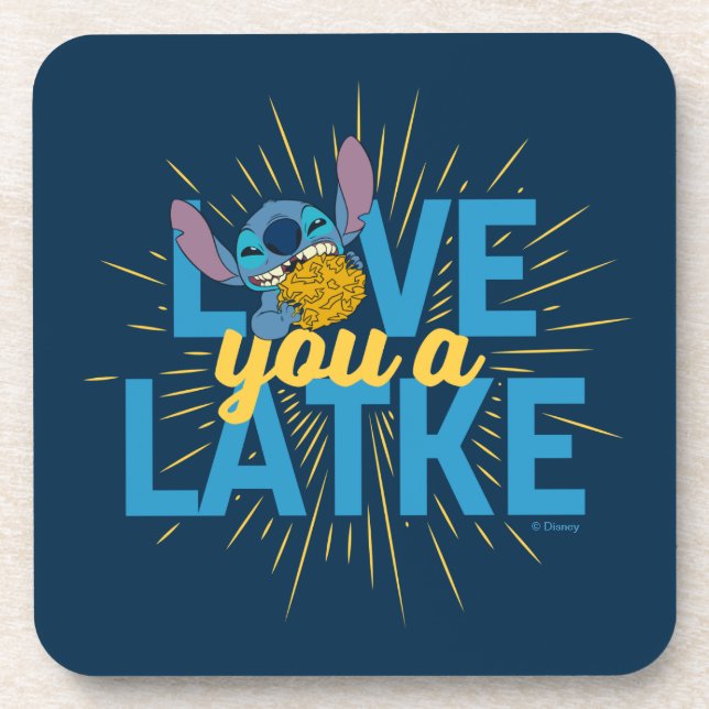Stitch | Love You a Latke Beverage Coaster (Front)