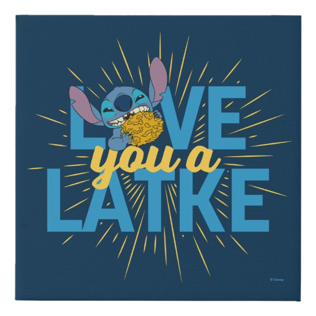 Stitch | Love You a Latke Faux Canvas Print (Front)