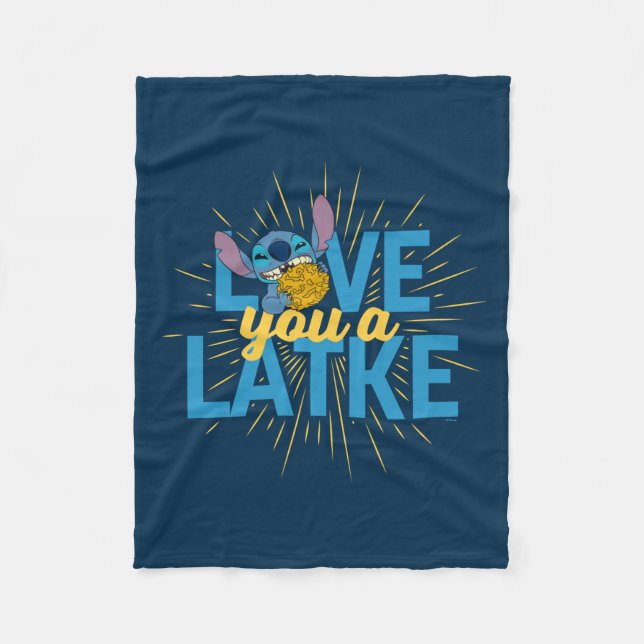 Stitch | Love You a Latke Fleece Blanket (Front)