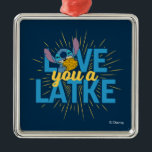 Stitch | Love You a Latke Metal Ornament<br><div class="desc">Happy Hanukkah from Stitch! This cute graphic features Stitch and the text,  "Love you a latke."</div>