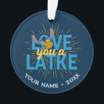 Stitch | Love You a Latke Ornament<br><div class="desc">Happy Hanukkah from Stitch! This cute graphic features Stitch and the text,  "Love you a latke."</div>
