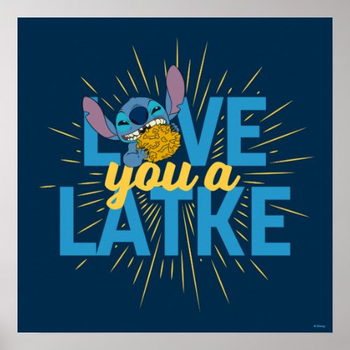Stitch  Love You a Latke Poster