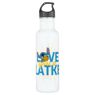 Stitch   Love You a Latke Stainless Steel Water Bottle