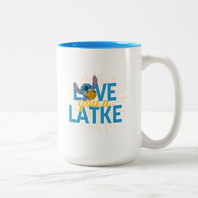 Stitch | Love You a Latke Two-Tone Coffee Mug (Right)