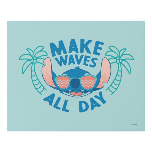 Stitch | Make Waves All Day Faux Canvas Print (Front)