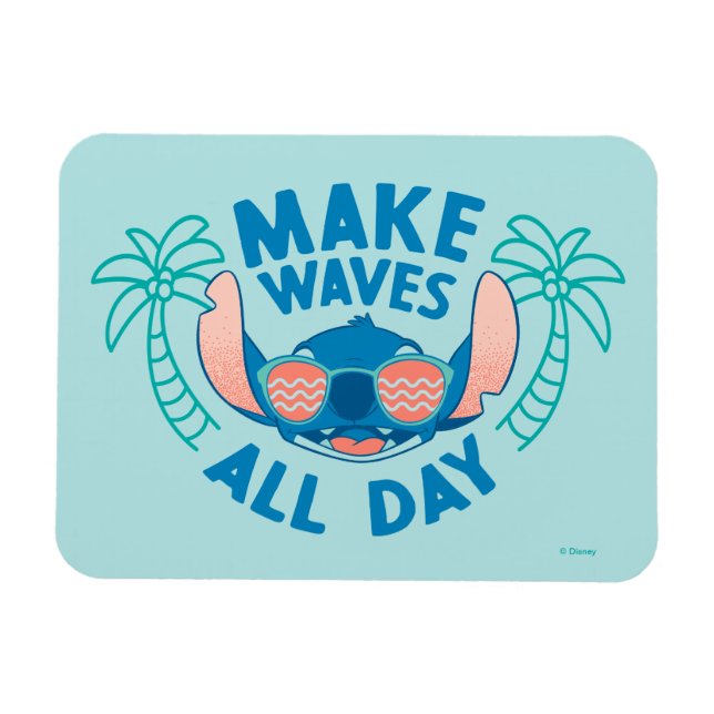Stitch | Make Waves All Day Magnet (Horizontal)