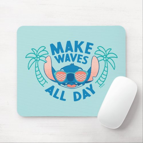 Stitch  Make Waves All Day Mouse Pad