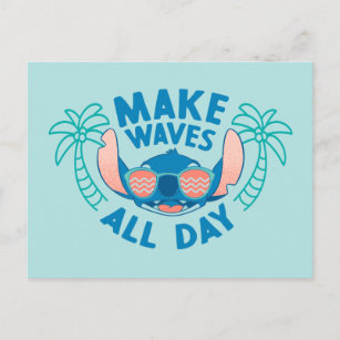 Stitch   Make Waves All Day Postcard