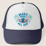 Stitch | Make Waves All Day Trucker Hat at Zazzle