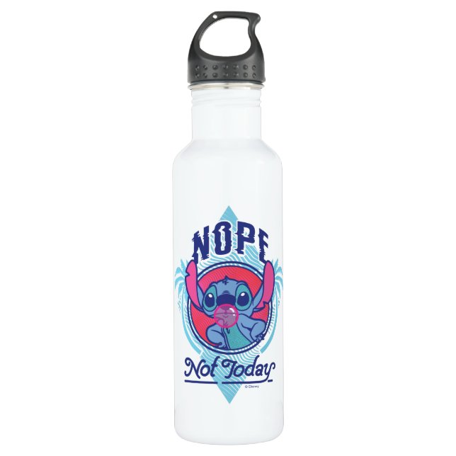 Stitch | Nope Not Today Stainless Steel Water Bottle (Front)