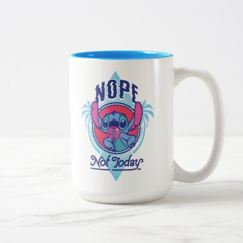Stitch  Nope Not Today Two_Tone Coffee Mug