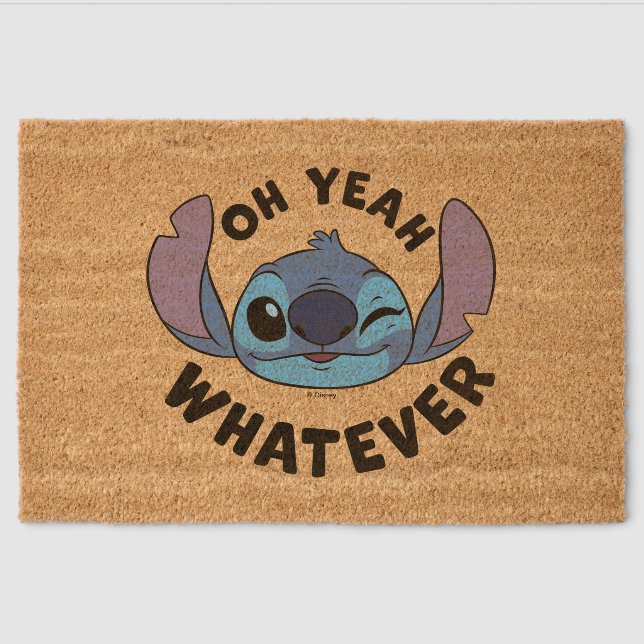 Stitch | Oh Yeah Whatever Fiber Doormat (Front)